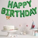 TONIFUL 16 Inch Happy Birthday Foil Letter Balloons Green Banner view 6