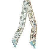 COtheSumay 100% Mulberry Silk Scarf for Handbags,Bags, and Purses,1Pcs 2"x35" Hair Ribbon Skinny Neck Scarves for Women