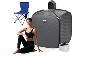 TOREAD Portable Steam Sauna for Home Spa, at Home Folding Steam Sauna with 1000W 2.8L Generator and Remote Control, Fast Heating in 6 Min Home Sauna Tent for Relaxation (Grey)