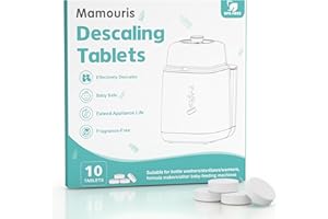 Mamouris Descaling Tablets for Baby Bottle Washer, Compatible with Baby Brezza, Momcozy, Papablic Bottle Washer, Warmer, Sterilizer & Formula Maker, 10 Count Detergent Tablets