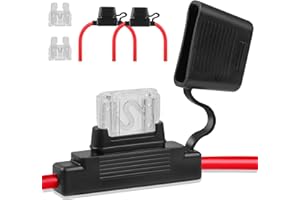 Inline Fuse Holder 12V 2 Pack, 8 AWG Waterproof Blade Fuse Holder 11.8 Inch, in Line Fuses Holders 12V with 2 Pcs Maxi Car Fuses 80A for Automotive, Marine by XIOGZAXI