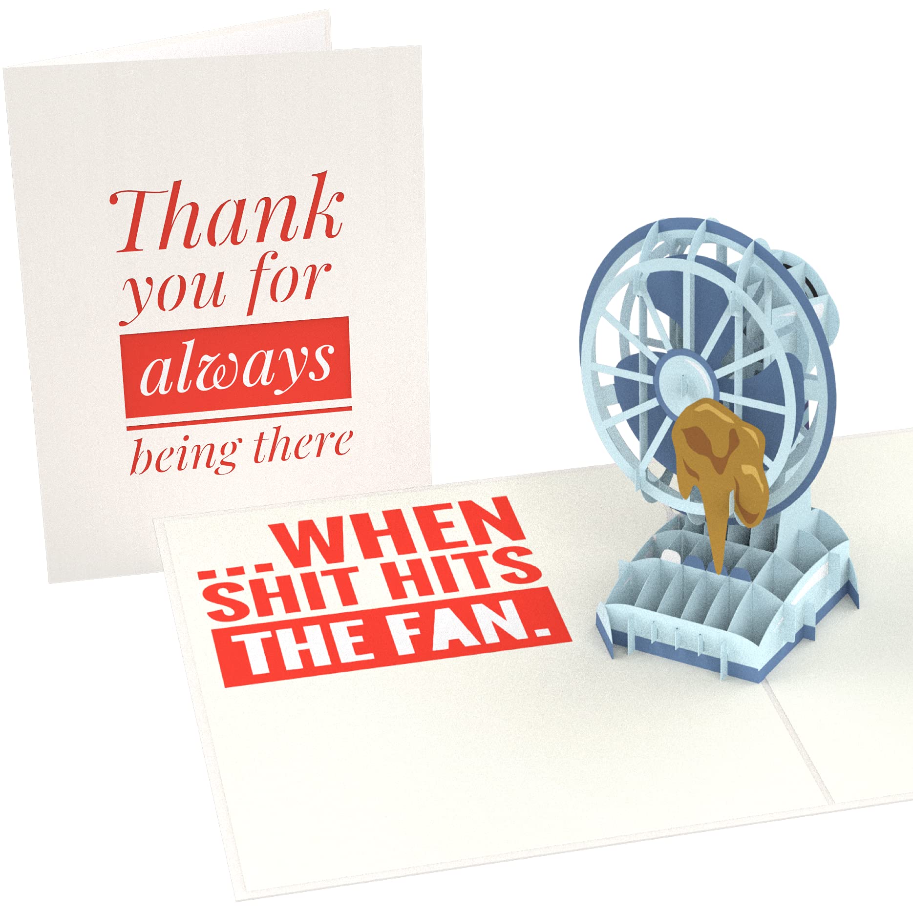 PopLife® When Sh#% Hits The Fan 3D Pop Up Father's Day Card - Funny Birthday Card, Gag Just Because, Congratulations, Get Well Gift for BFF - Joke Card for Dad, Friend, Son, Brother, Sister, Step-dad