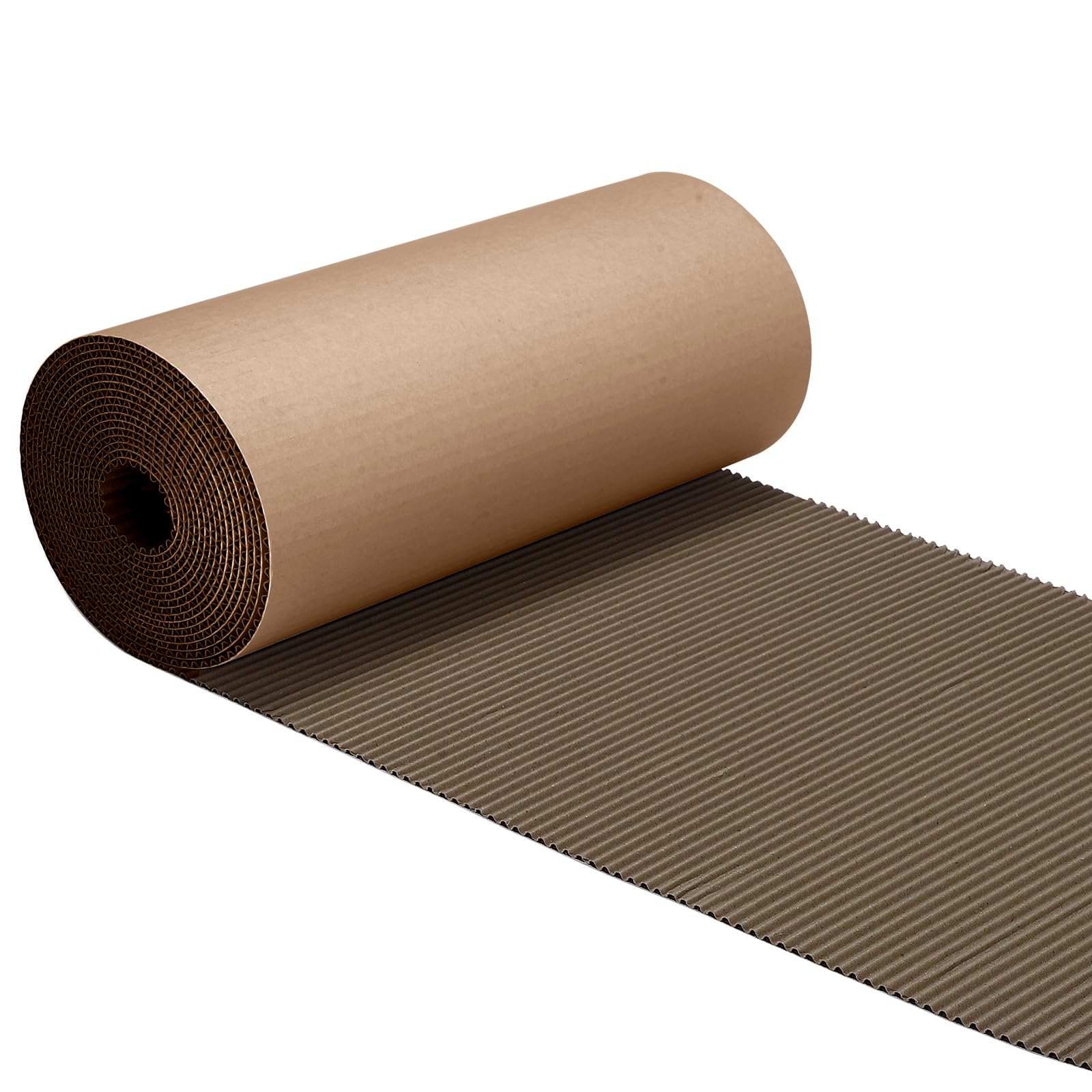 Photo 1 of Geyoga 12 x 197 Inch Brown Single Face Corrugated Cardboard Roll B Flute Shipping Corrugated Paper Roll Wrap for Packing, Storage, DIY Craft, Back to School Essentials