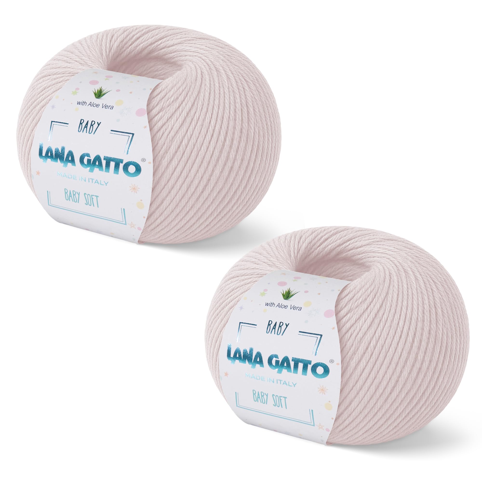 Baby Soft Yarns for Crocheting and Knitting 100% Merino Wool Treated with Aloe Vera, Soft Wool for Babies, Made in Italy by Lana Gatto, (2, Cream - 13701) — image 1