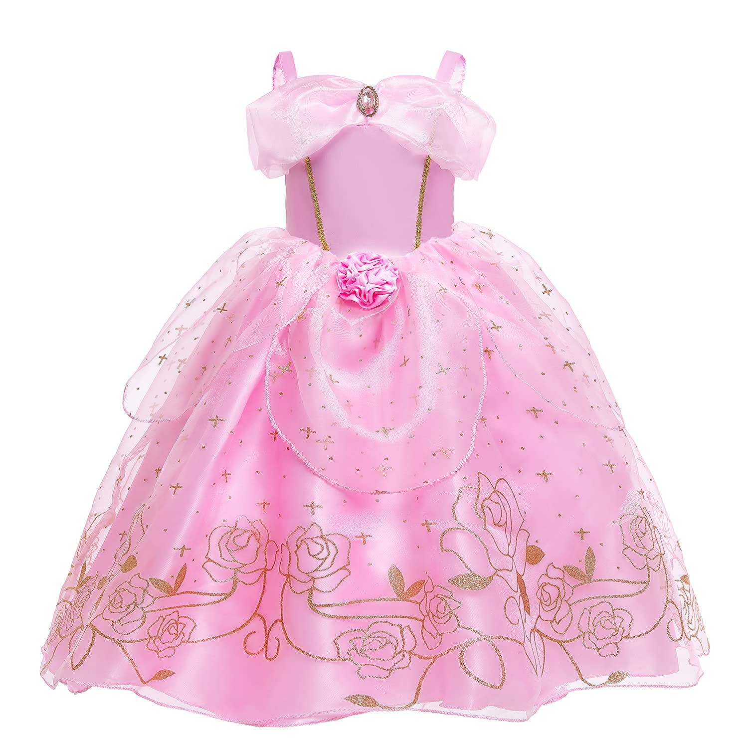 Condition photo showing As Is for aurora princess costume for girls birthday party outfit halloween cosplay dress up with accessories 