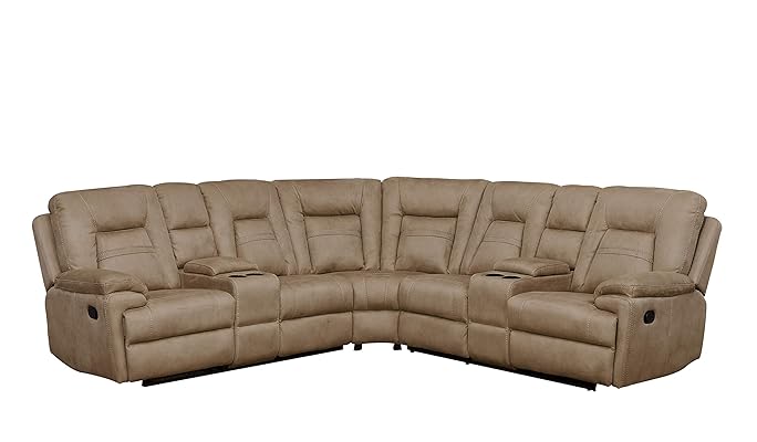 Betsy Furniture Large Microfiber Reclining Sectional Living Room Sofa
