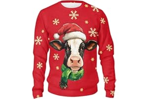 Psaytomey Ugly Christmas Party Classic Knitted Crewneck Ugly Christmas Sweaters for Men and Women, Oversized Funny Sweaters