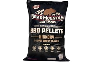 Bear Mountain Premium BBQ Woods 100 Percent All Natural Hardwood Hickory Pellets, Perfect for Pellet Smokers & Grills for Woo