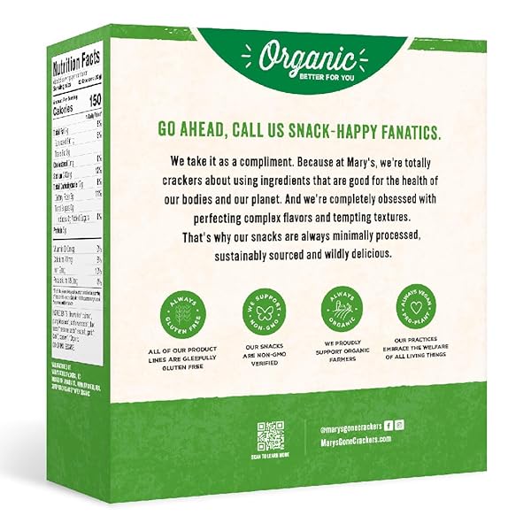 MARY’S GONE CRACKERS SUPER SEED CRACKERS, ORGANIC PLANT BASED PROTEIN, GLUTEN FREE, BASIL & GARLIC, 5.5 OUNCE (PACK OF 1)