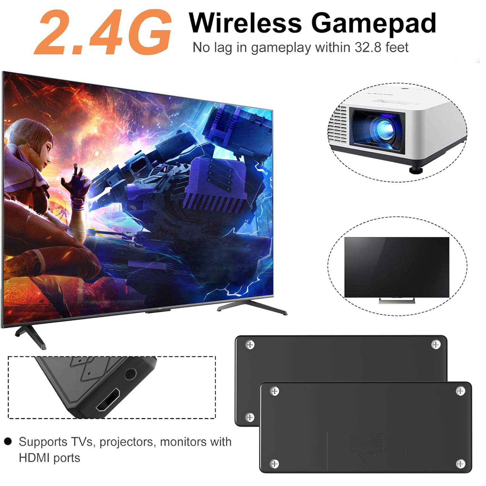 Wireless Retro Game Console with 620 Retro Video Games, AV Output Classic Retro Game Console, Plug and Play Video Games Console with 2 Controllers Handheld Games, Gift for Easter