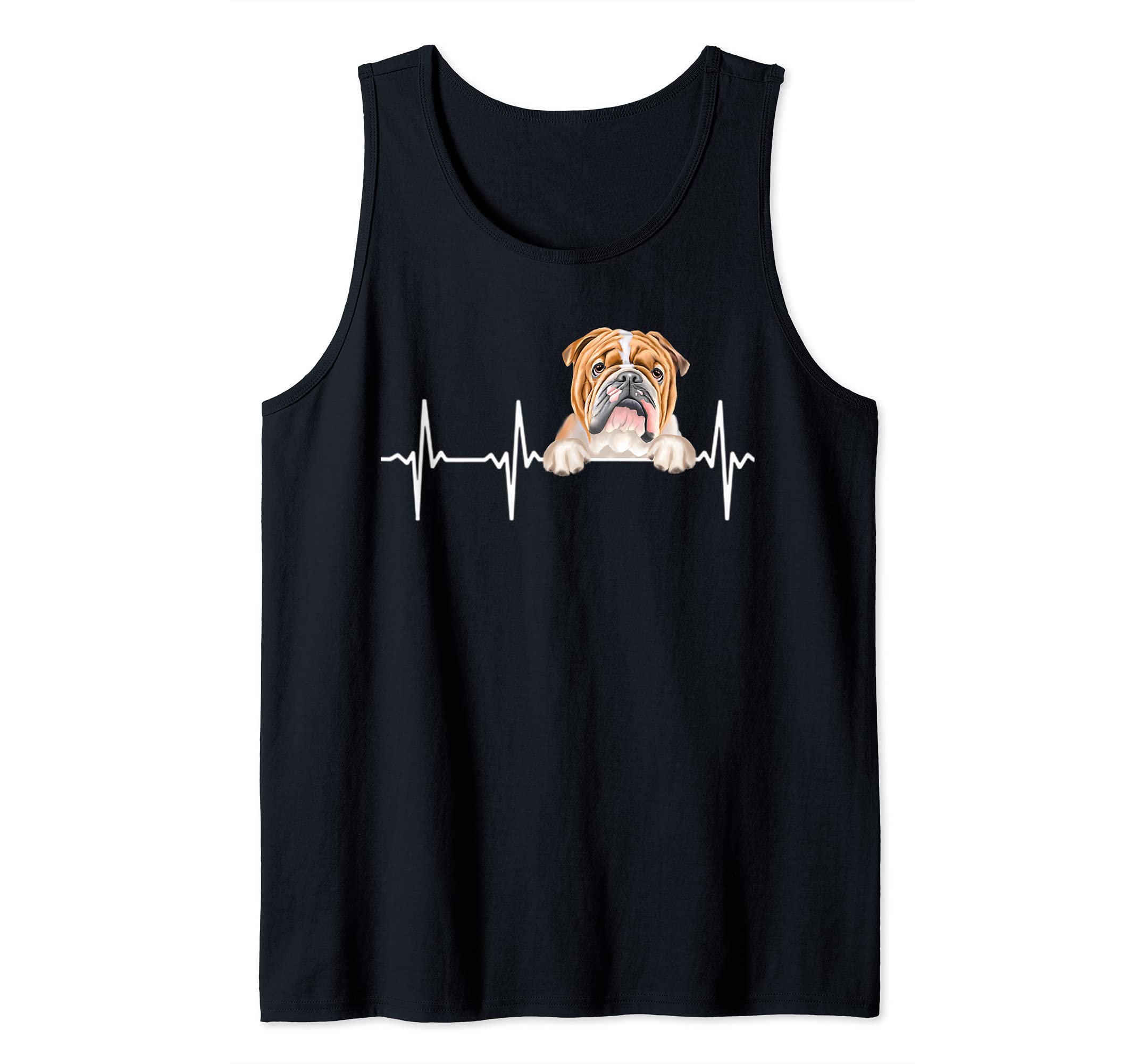 Funny Dog Heartbeat For Bulldog Lovers Tank Top