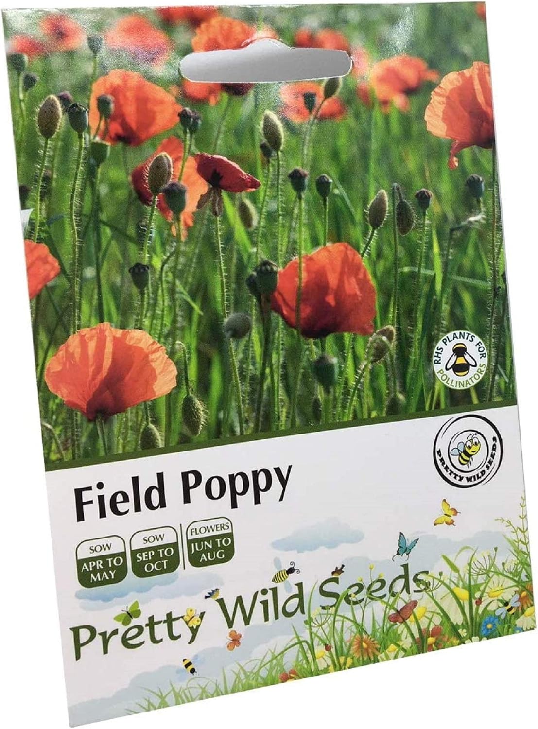 Flower Seeds 10,000 Seeds Papaver rhoeas Red Common Field Poppy Meadow Wild Flower Seed Seeds 10k Bulk Wholesale by Pretty Wild Seeds BN Pictorial Seed Packets Fresh Seeds