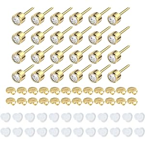 72-Pcs 316 Stainless Steel Piercing Studs Set for Ear Piercing Gun, Piercing Gun Not Included