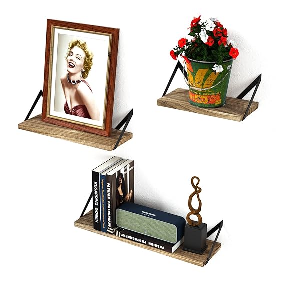RooLee Wandregal Schweberegal Hängeregal Hängeboards, RooLee 3er Set Wandboards Landhausstil, retro, CD Wandregal Holz vintag