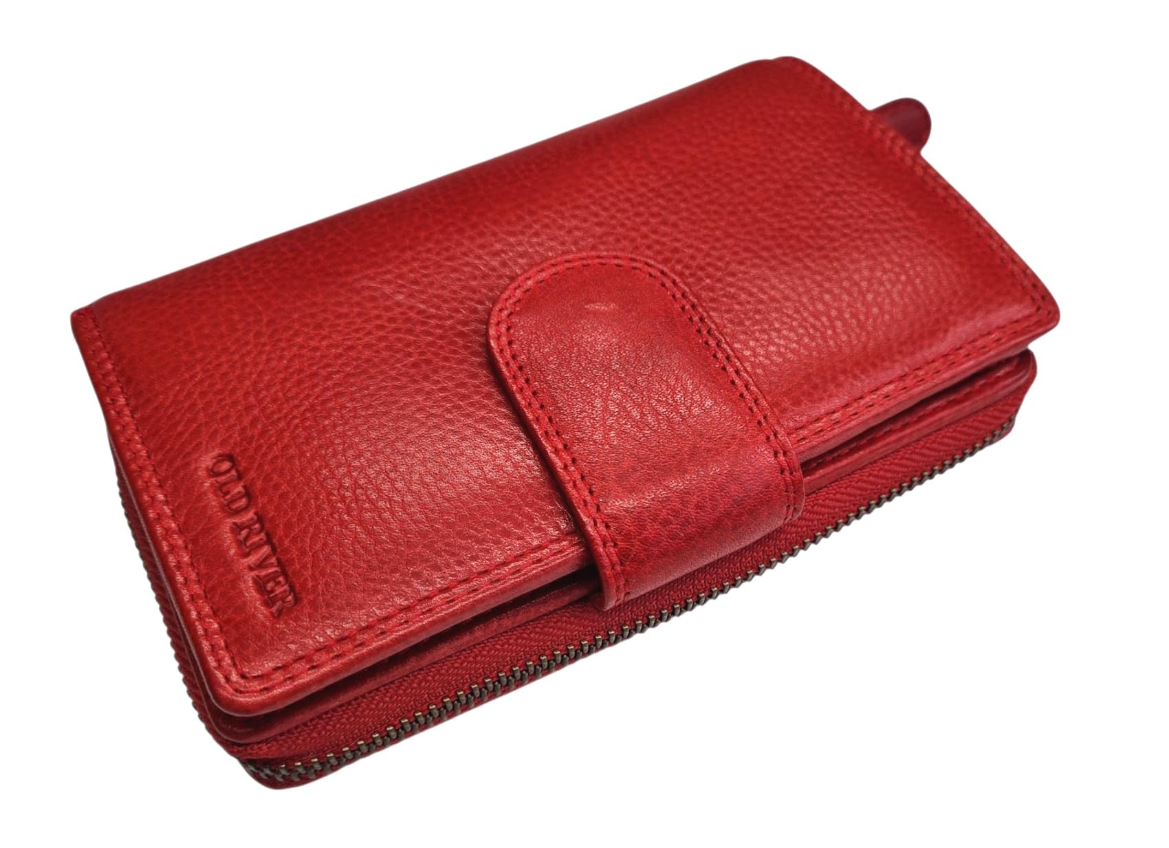 Old River Leather Women's Purse, Women's Wallet, Women's Nappa Leather Purse Vintage Medium (10.5/16/4 cm), red, S, Contemporary