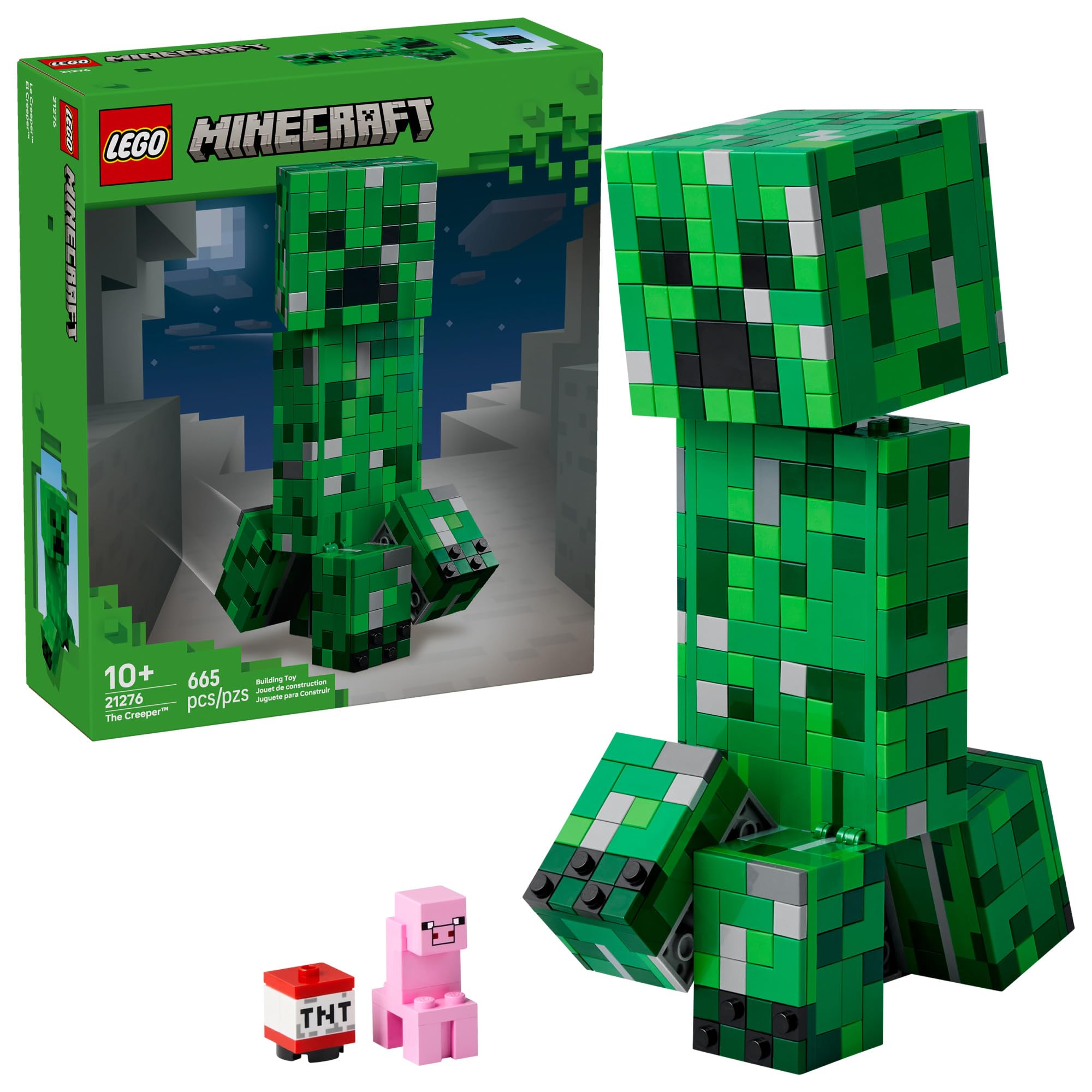 Photo 1 of LEGO Minecraft The Creeper Kids Toy - Minecraft Toy for Gaming Fans - Room Decor for Gamers 10 and Up - Poseable Action Figure with 1st Version Minifigure - Gift for Boys and Girls - 21276