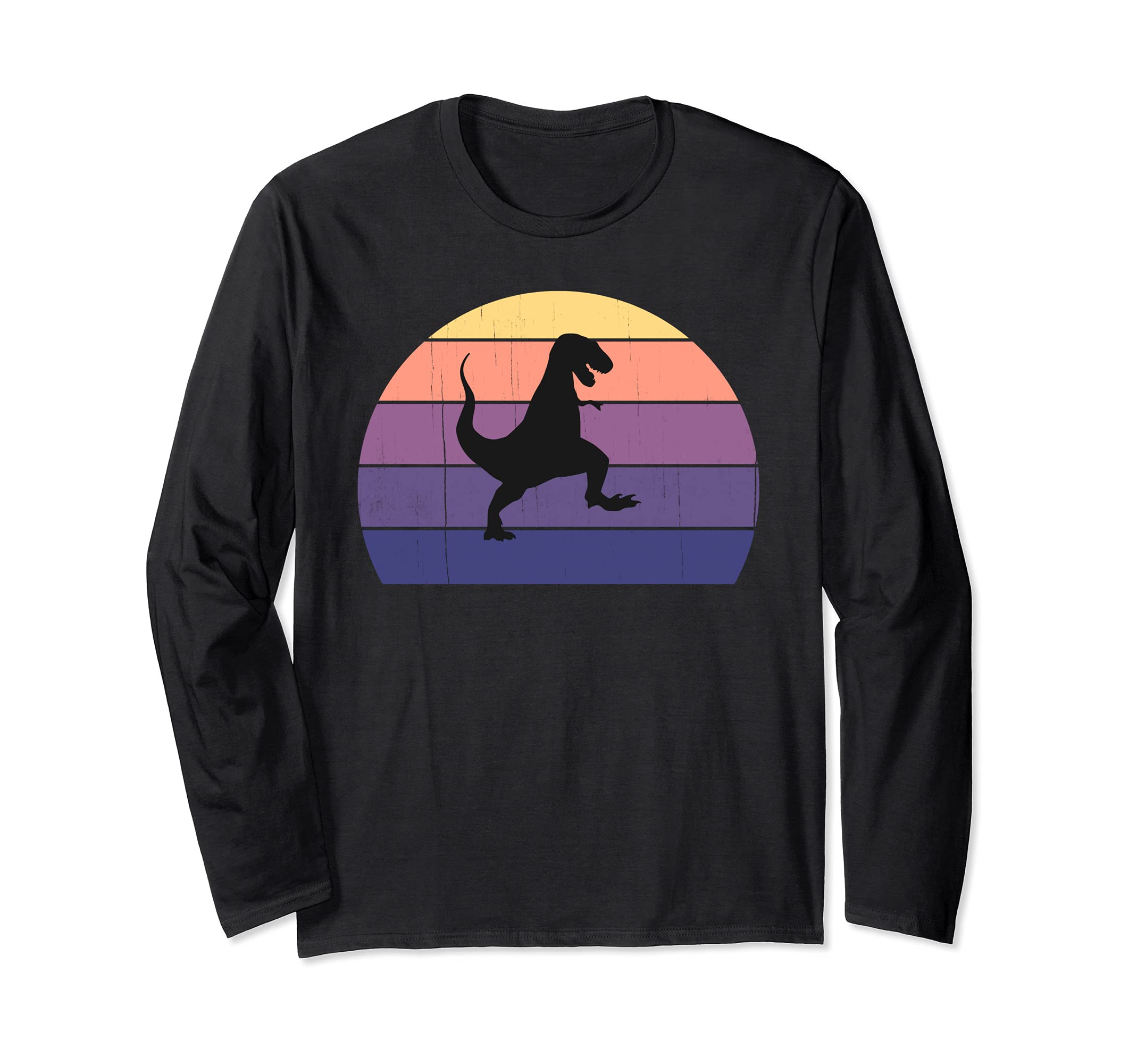 Funny Retro Sunset Trex - Cool Dino / T-Rex Dinosaur Lovers Long Sleeve T-Shirt