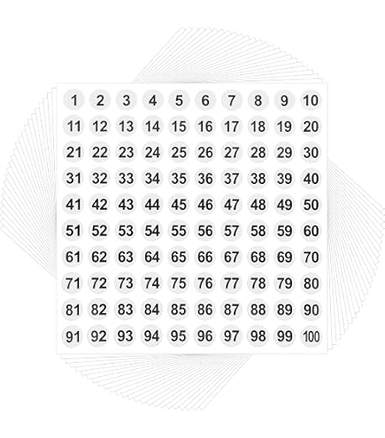 1 Inch Numbered Stickers Silver Labels 1000 PCS, 1 Number Stickers