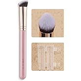 ENERGY Concealer Brush,Professional Under Eye Makeup Small Angled Precision Face Blending Brush-Liquid Cream Foundation Concealer for Dark Circles,Make Up Nose Contour Applicator Vegan (Teardrop,Pink)