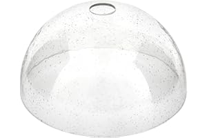 Euzhilumi Bowl Glass Lamp Shade Replacement, 1-5/8 inch Fitter, 11.8" Diameter, 6.1" Height, Clear Seeded Bubble Effect Globe
