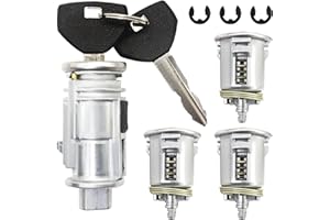 Shtuomoland Ignition Switch Lock Cylinder & Door Lock Cylinder with 2 Keys Fit for Jeep Wrangler TJ 1998-2001 Replace 5003843AB 4746311 703719 DL4815 DL6946