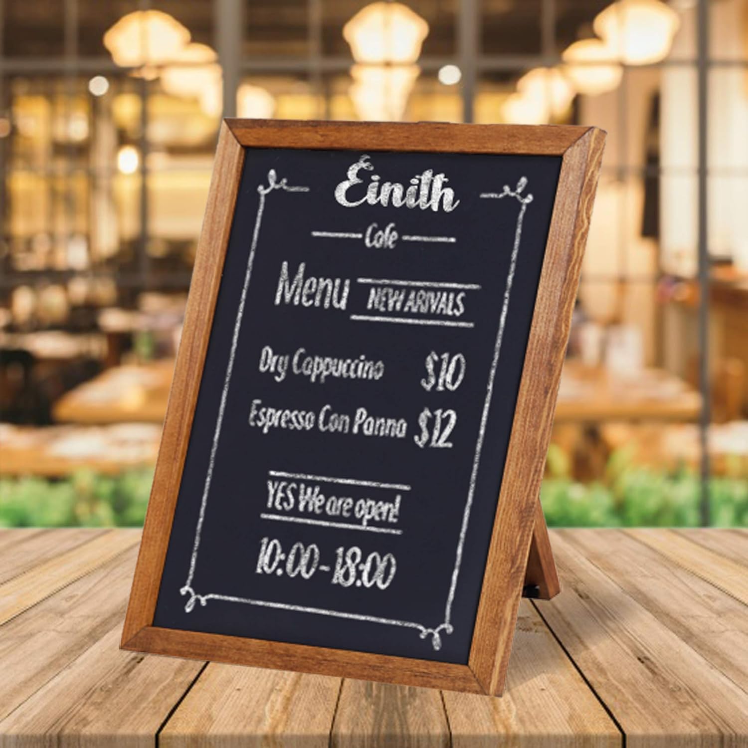BESSO Chalkboard Signs – Stylish ProGrade Standing Deep Black Chalk Board 11 x 14 – Magnetic Rustic Slate Chalkboards Menu Board for Kitchen, Sign Board, or Sidewalk Sign. for Kids & Adults : Office Products