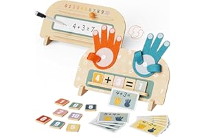 Paisure 2 in 1 Montessori Toys for 3 4 5 Year Old, Preschool Learning Toys for Toddlers 2-4, Double-Sided Finger Math Number 