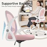 nasPaluro Drafting Chair Tall Ergonomic Office Chair Pink Flip-Up Arms view 5