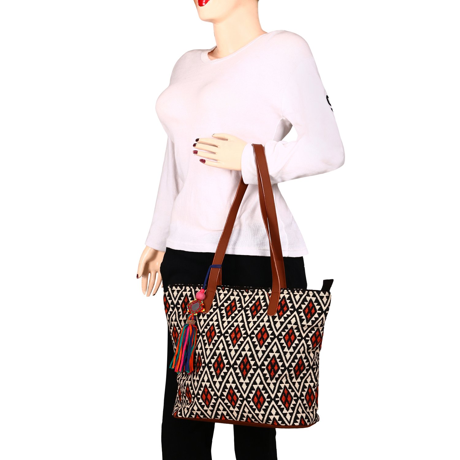 anekaant nava jacquard tote bag