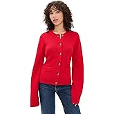 Good American Women's Button Front Knit Cardigan