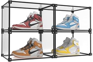 KOKOIN Magnetic Side Open Transparent Plastic Storage Shoe Box Clear Shoe Display Case Sneaker Shoe Storage Box Display Box S