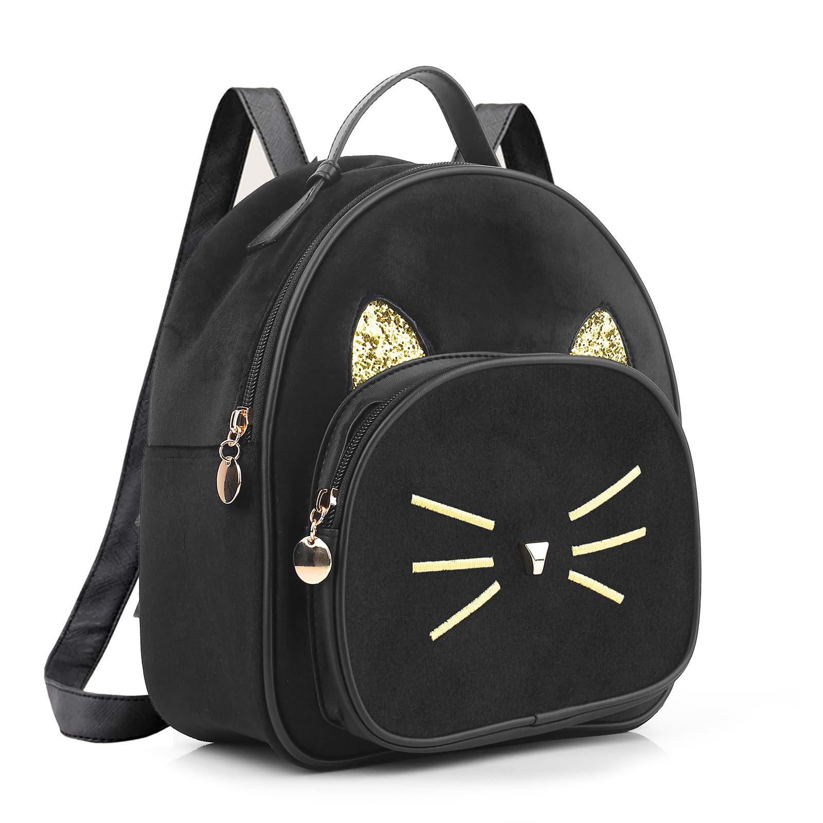 Teen Girls Cute Cat Mini Backpack Velvet Daypack Portable  display picture 1