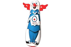 WARM FUZZY Toys - The Original Bozo The Clown Inflatable 3-D Bop Bag Works Great for Ages 3+ and at Home, in The Classroom or as an Energy/Stress Reliever