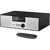 Nostalgic Micro Shelf System 40W RMS with CD Player, Bluetooth, USB Playback, FM Radio, AUX-Input, 2-Way Music Crisp-Sound, DSP-Tech (TB-816B)