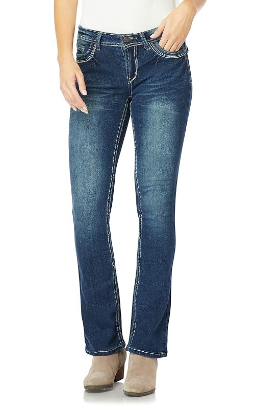 WallFlower Women's Legendary Bootcut Mid-Rise Insta Stretch Juniors Jeans (Standard and Plus), Katy, 0 Short