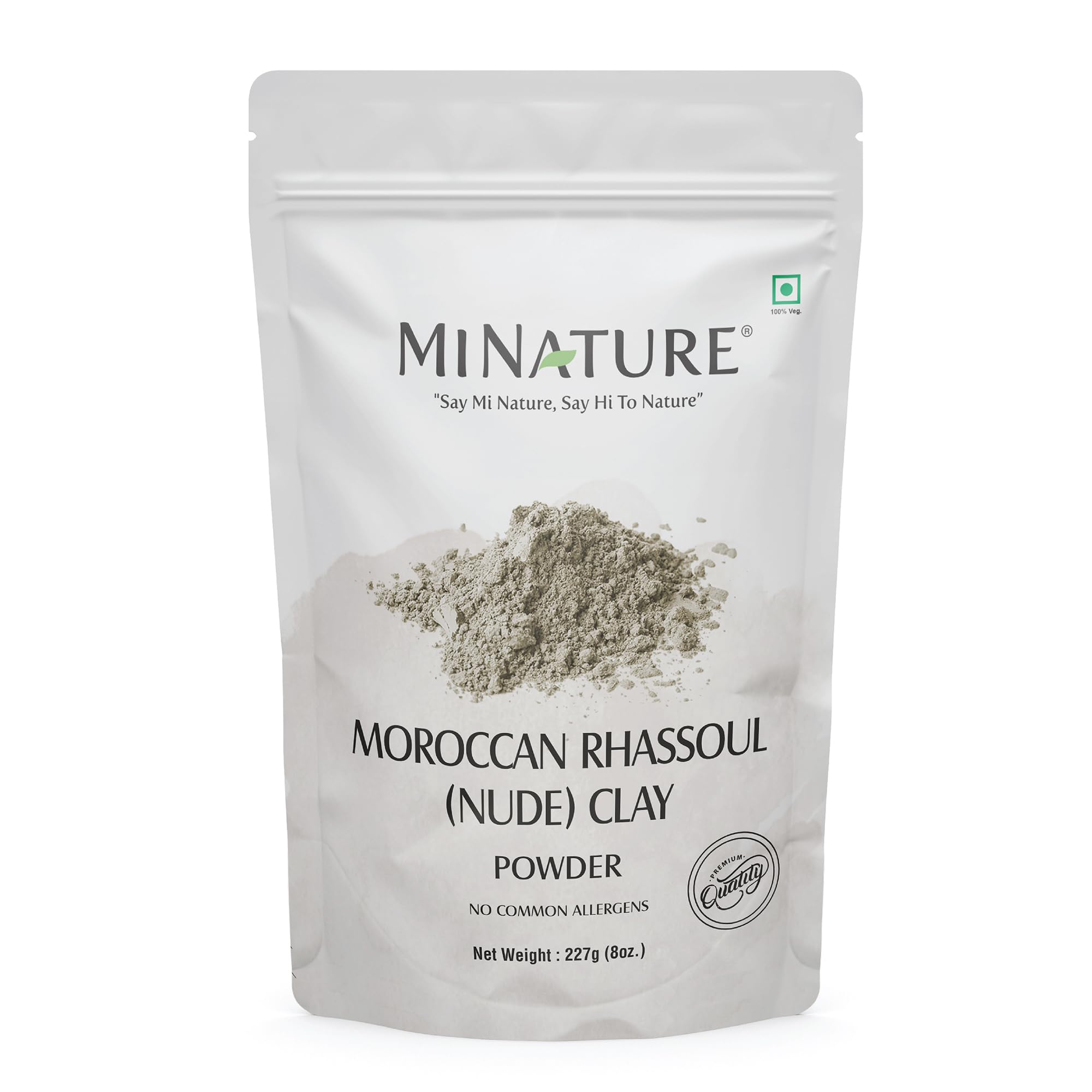 Mi Nature Moroccan Rhassoul Nude (Ghassoul) Clay Powder 227g (8oz) |Premium Face Mask & Hair Cleanser | DIY Cosmetics |Skin & Hair Care