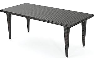 Christopher Knight Home Dominica Outdoor Wicker Rectangular Dining Table, Multibrown
