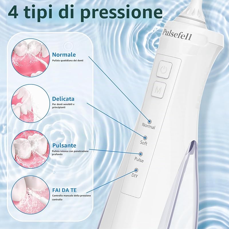Idropulsore Dentale Portatile Ricaricabile 300 ML