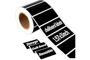 WOOTILE 200 Waterproof Chalkboard Labels Reusable Pantry Labels/Roll for Jars,Canisters,Kilner Jars1.57*3In Chalk Board Mason Jar Canning Labels Rectangle Removable Sticker to Decor Your Pantry Storage Office
