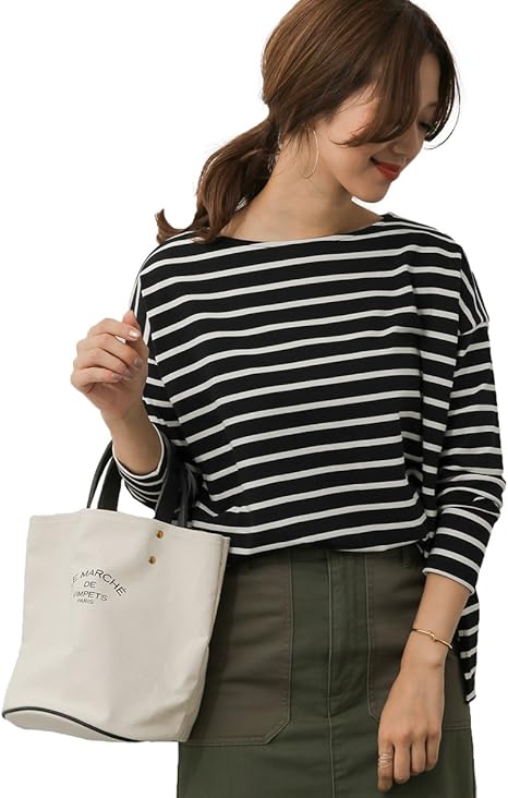 Amazon アーバンリサーチ ドアーズ Urban Research Doors ボーダーボートネックプルオーバー Dr76 21m011 One Blk Ivo Tシャツ カットソー 通販