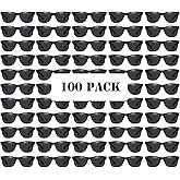 QYVEWY 100 Pairs Bulk Black Sunglasses for Men Women Retro 70s 90s Adult Cheap Glasses (100Black)