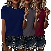 YITAN 3 Pack Womens Basic T Shirts 2026 Fashion Summer Spring Tops Short Sleeve Tees Comfy Casual Vacation Clothes