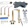 LuckyHigh Oxygen & Acetylene Cutting Torch Kit Gas Welder Set 12 PCS Welding and Cutting Tools with Welding Goggles, Cutting Nozzle & Attachment