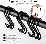 DONQL 20pcs Black S Hooks 2.36in Stainless Steel Heavy Duty 7kg view 4