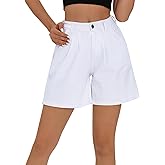 roswear Women’s Wide Leg Denim High Waisted Stretchy Loose Jean Shorts