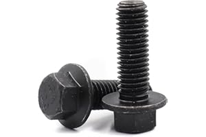 binifiMux 10pcs M10-1.5 x 25mm Flanged Hex Head Bolts Flange Hexagon Screws, Half Thread, Grade 10.9 Alloy Steel, Black Oxide Finish