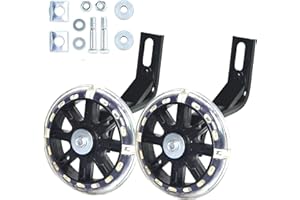 Mehome Flash Training Wheels for 12 Inch Kids Bike，Heavy Duty Training Wheels for Single Speed Bicycle (Black)
