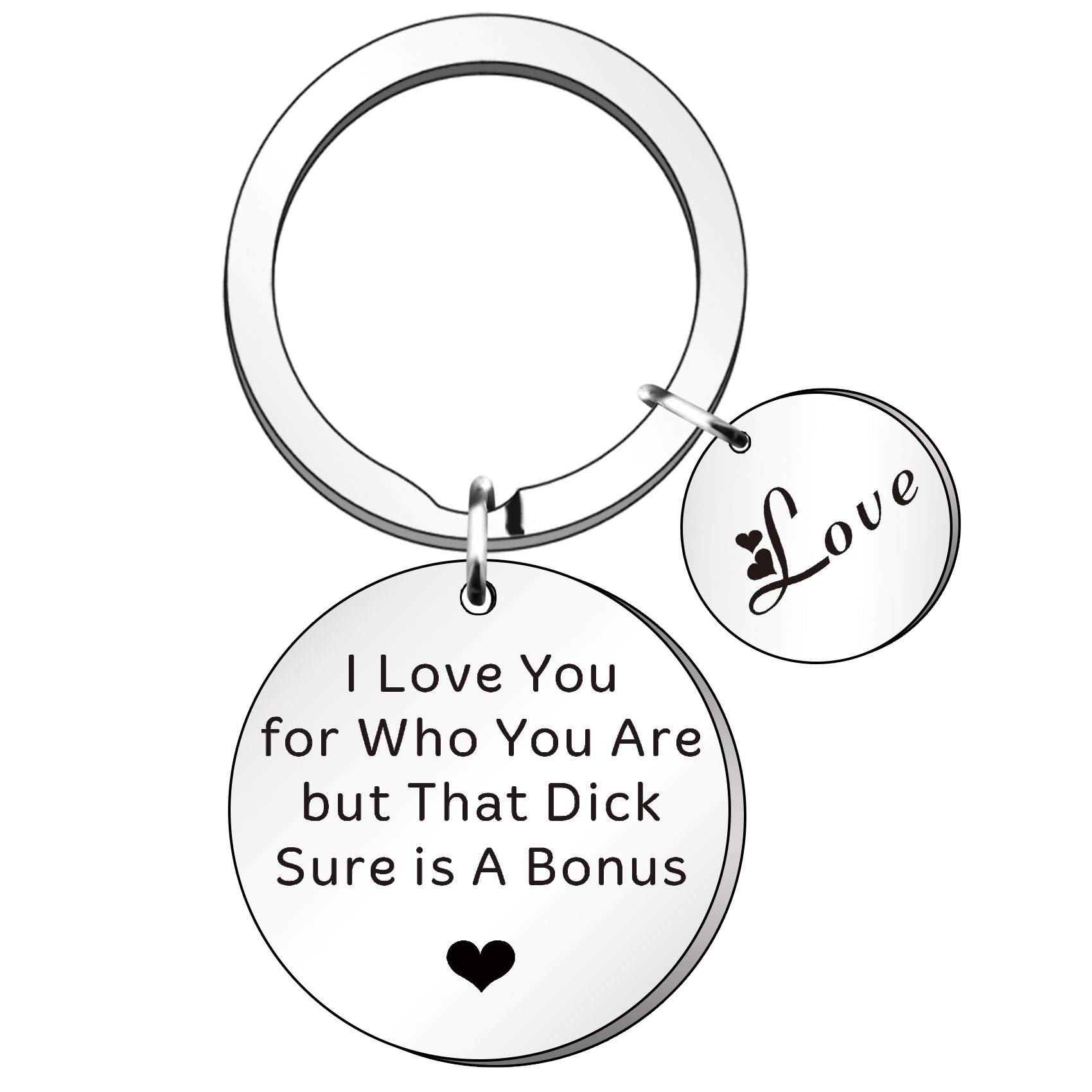 HULALA Funny Couple I Love You Keyring Valentines Gift for Him Husband Boyfriend Birthday Wedding Anniversary Keychain for Men from Wife Girlfriend