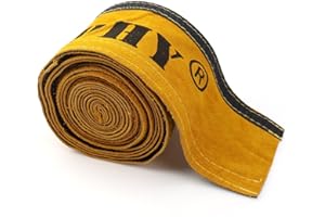 Vaphy TIG Welding Torch Cable Cover Flame-Resistant Leather Yellow Cover 137"x 4" (11.5 Feet Length)