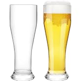 BETTERFUN Unbreakable Tritan-Plastic Beer Glasses Tumbler Set of 2-16 oz - Dishwasher Safe Pilsner Beer Cups Set for Party, P